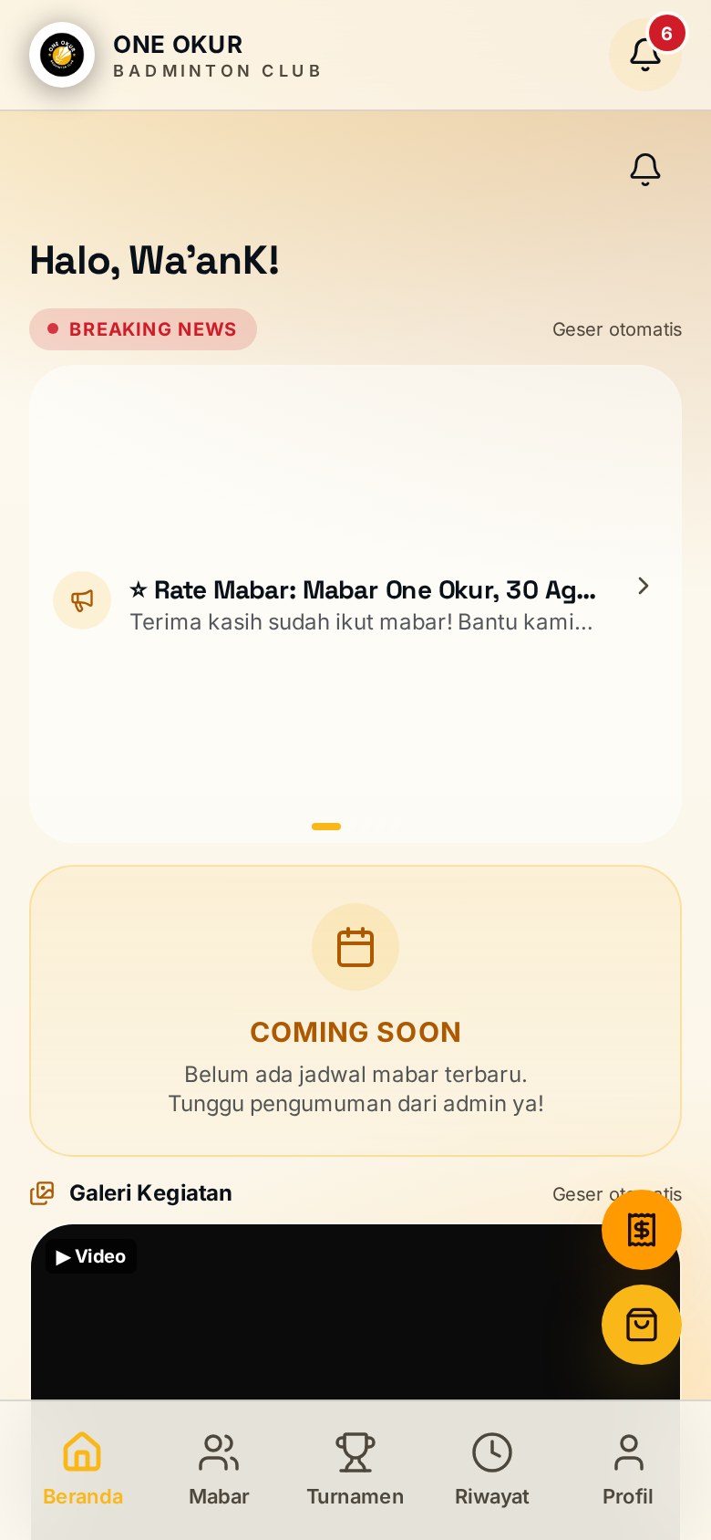 Tutorial 2: Beranda Member